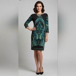 Green and black dress